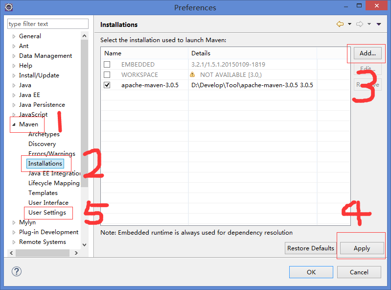 Maven eclipse设置maven